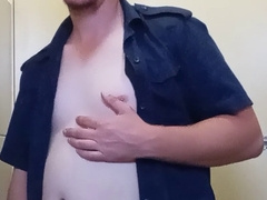 Playing with my throbbing meat stick in uniform to afford a new ride