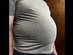 Big Construction Worker Belly in Tight Shirt