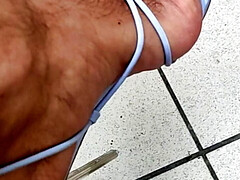 Sexy man feet in heels