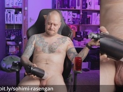 Sextoys, gay masturbation, tatted