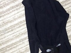 Cum black panties sil