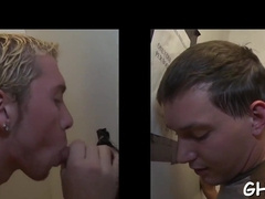 Eating sperm of a horny gay