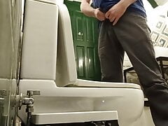 Pissing in a public toilet hidden cam