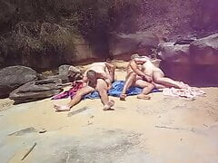 john and nat 69 at the beach