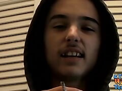 Skinny straight twink Wiley solo jerks off and cums loads