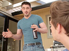 Smoking super-steamy folks Derrick and Michael having outdoor lovemaking