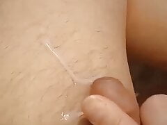Cum shot on my shiny pantyhose