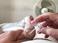 Short video, long foreskin - plastic cup