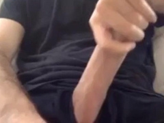 Stroking big long hard cock big bellend muchroom head 3