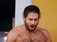 Long-haired Calvin is up for a tasty cumshot