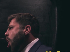 Suited Hector De Silva had his dick sucked before fucking the warm hole of Josh