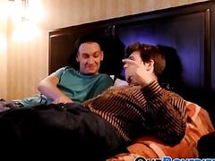 Twink sucks hard cock before being analpounded balls deep