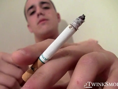 Smoking and jerking by horny Leo McArthurs hot debut