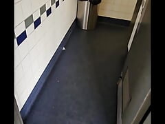 johnholmesjunior does very risky solo show in public bathroom with huge cum load