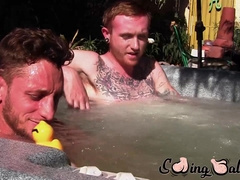 Big dicked Corey Gunz and Dom Ty jack off their dicks while in jacuzzi
