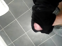 Wanking with the wife's black tights