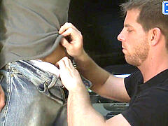 homosexual threesome With Outdoor poking