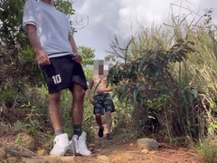 Poking my mate in the middle of the mountain after doing sports