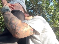 Outdoor cruising adventure with pissing, cum swallowing, and milogalician