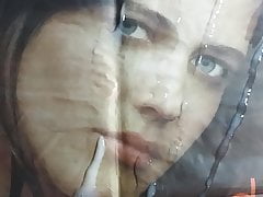 EVA GREEN CUM TRIBUTE - Big Load on newspaper
