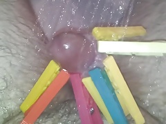Washing balls and cumshot