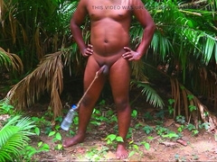 Bi-curious Black Man rod Dangling by Desi Village Fellow Naked in Jungle