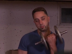 Hunk gay buddies rough ass fucking at the gym