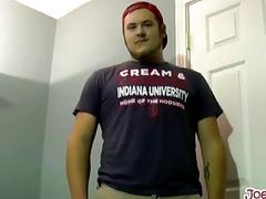 Chubby Bubba likes to jerk his tiny cock when he is alone