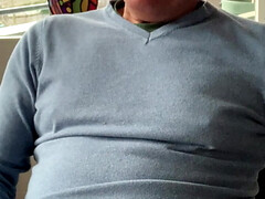 Jerking off dressed, verbal cum