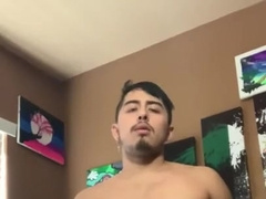 Latino stud humps himself good-sized pop-shot