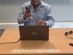 Super-steamy teddy draining off at the office. Smears his spunk with lingerie.