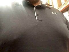 Huge breasts at work