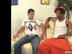 White twink gets a dark-hued impaler up his arse