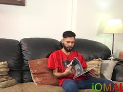 Hairy Latino young man cums while bare impaled doggy style