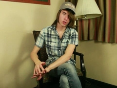 Illarion Kuznetson strokes his Slav dick happily