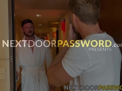 Muscular hunk Roman Todd lubes his dick before thrusting it in Gunner Joseph on his j