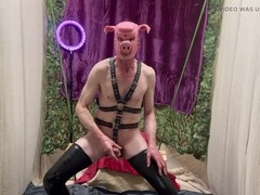 Seductive mature Jesterkinky in pantyhose enjoys solo play with a penis ring