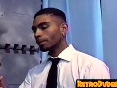 RetroDudes.com - Black ass bandit boy luvs throating manstick in classical flick act