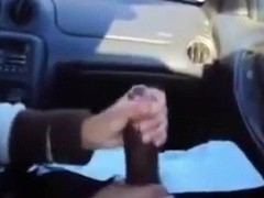 BBC gets a handjob in the car