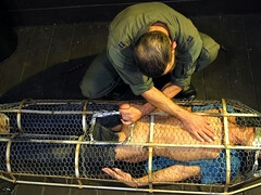 Caged male slaved gets fucked in intense BDSM kinks