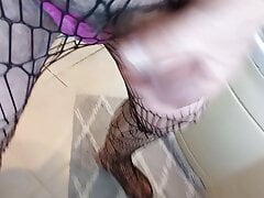 Me in thong and spider web pantyhose