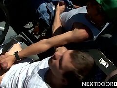 Outdoor anal fucking with Chad Logan and Austin Merrick