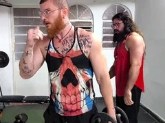 Getting frisky at the gym with the muscle Viking CarmonaOficial