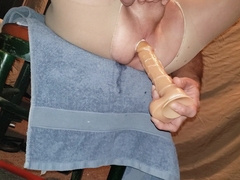Hard-Core ass-fuck internal cumshot taking ample faux-cock deep