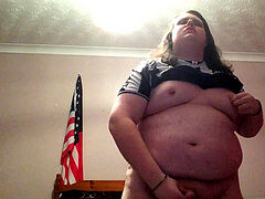 youthful Amature TS Teases and eats Her jizm