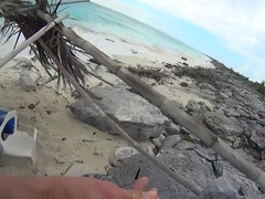 Rock hard cock on beach in Cuba