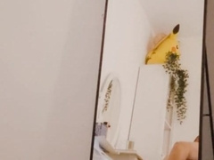 Joy In The Mirror with High-Heeled Slippers and Faux-Cock