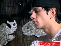 Horny handsome lads enjoy smoking butts and pounding ass