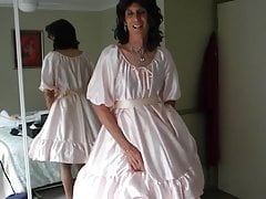 Crossdresser Jerking Off In Pink Dress 2