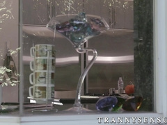 Cute ts redhead Shiri Trap banged and squirted with jizz